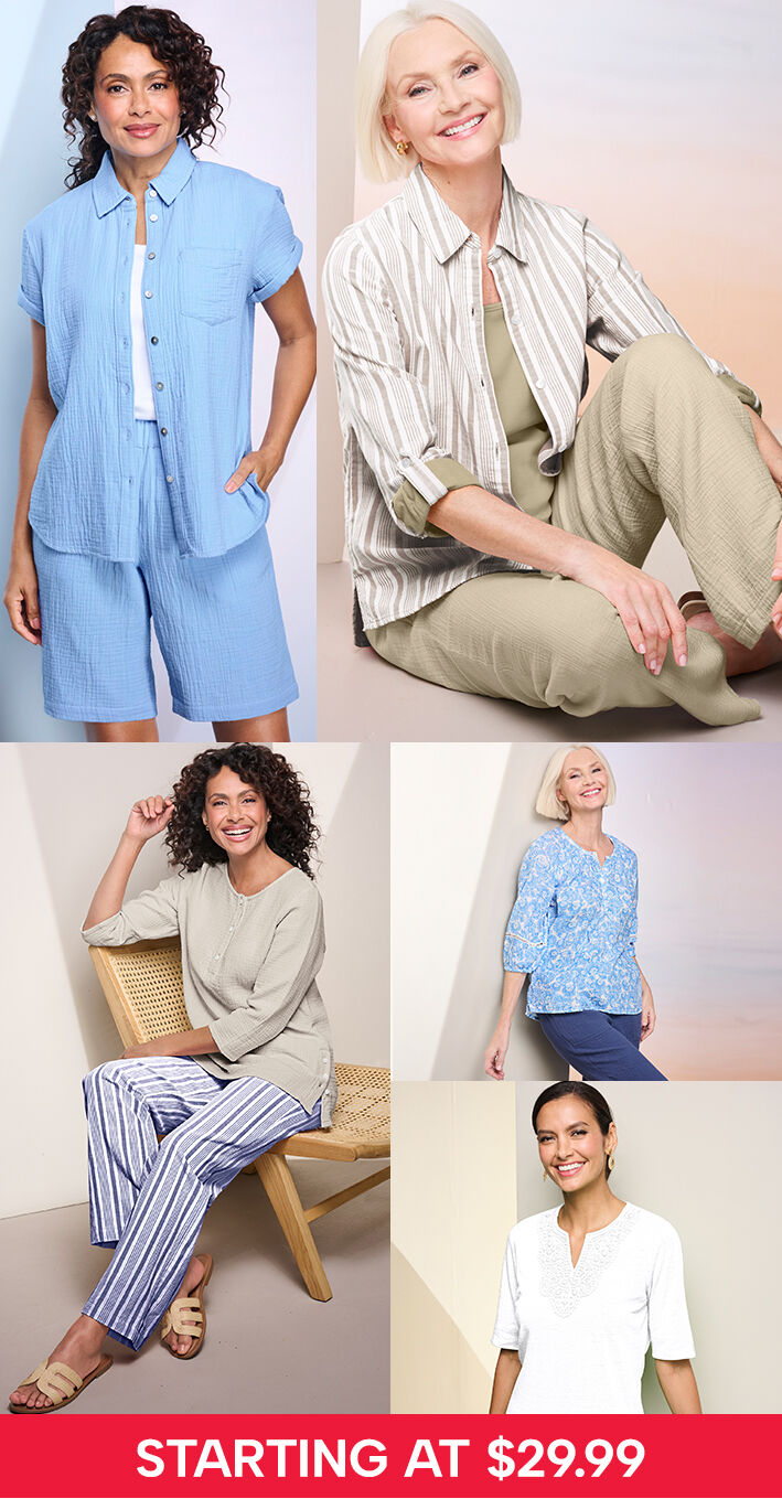 starting at $29.99. shop easy breezy & cabana