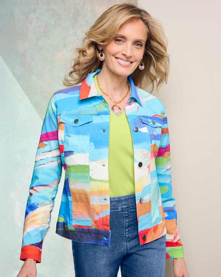 Abstract Rainbow Print Jacket image number 1