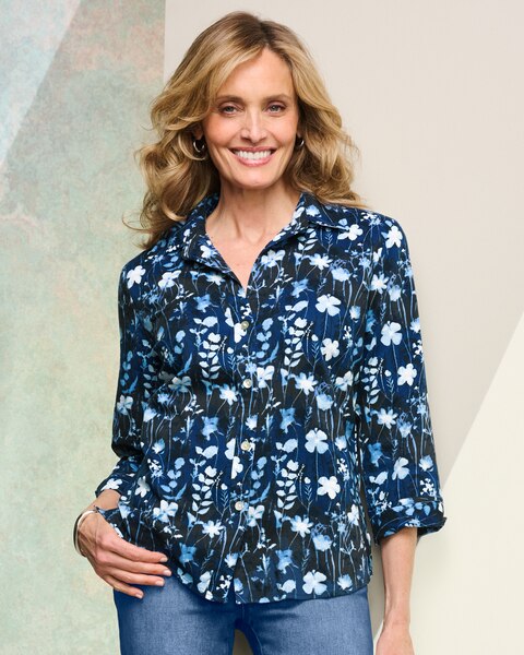 Indigo Floral Shirt