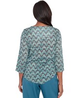 Alfred Dunner® Sedona Sky Novelty Space Dye Top With Necklace thumbnail number 2