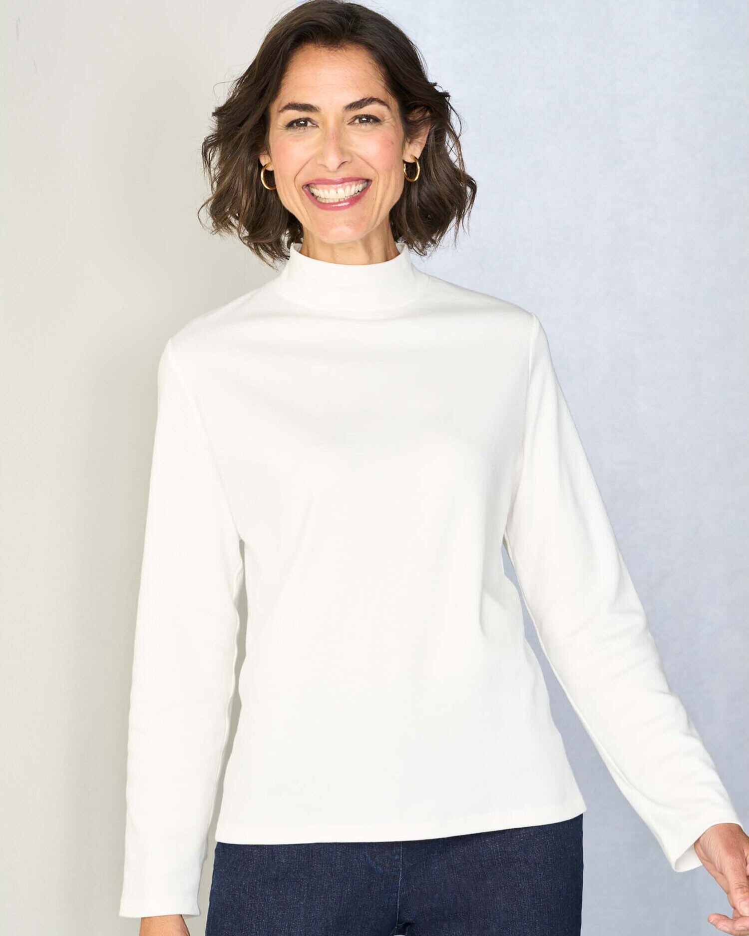 Essential Mock Neck Long Sleeve Tee Draper s Damon s