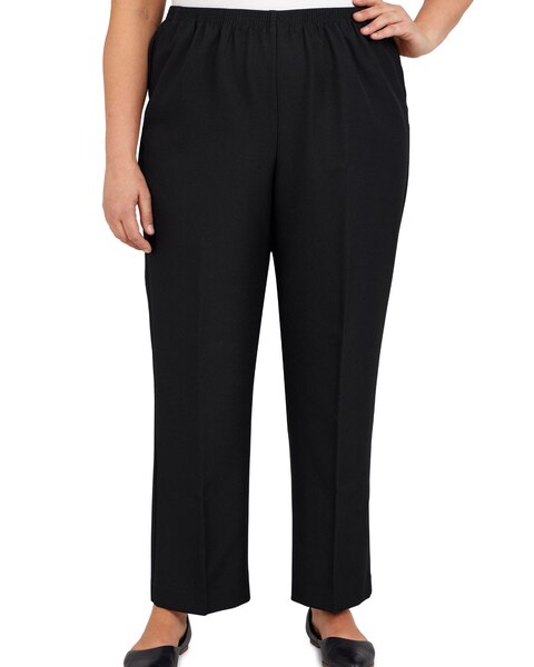 Alfred Dunner Classic Tailored Textured Proportioned Straight Leg Pants