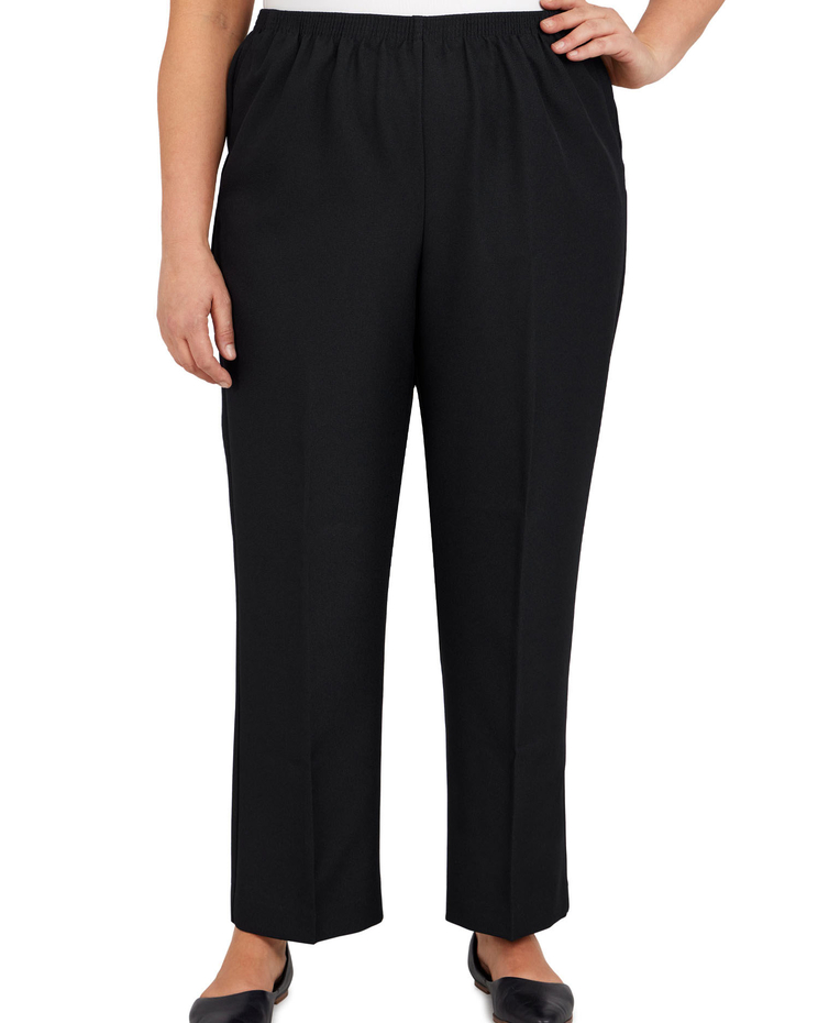 Alfred Dunner Classic Tailored Textured Proportioned Straight Leg Pants image number 1