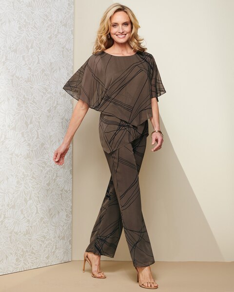 Flirty Fine Line Print Pant Set