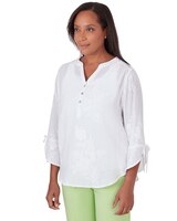 Alfred Dunner® Miami Beach Embroidered Floral Blouse thumbnail number 3