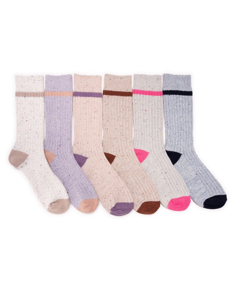 MUK LUKS® Womens Microfiber Boot Socks 6Pr Pack Socks image number 1