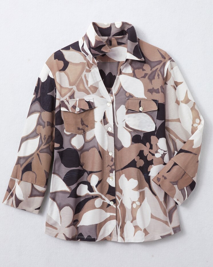 Shadow Leaf Knit Shirt by Alfred Dunner image number 1