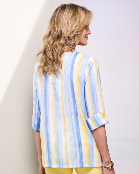 Stripe Shirt with Lace Trim by Alfred Dunner