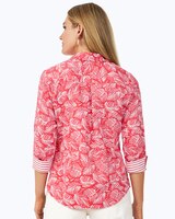 Foxcroft Lucie 3/4 Sleeve Beach Leaves Blouse thumbnail number 2
