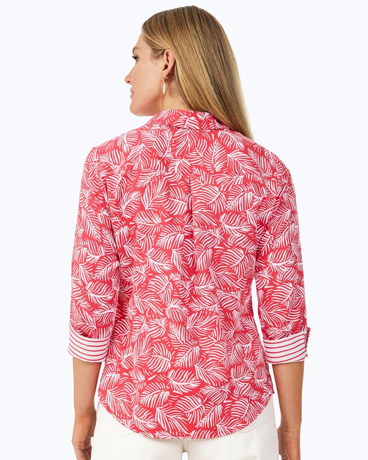 Foxcroft Lucie 3/4 Sleeve Beach Leaves Blouse image number 2