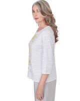 Alfred Dunner® Charleston Striped Embroidered Top thumbnail number 4