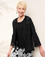 Open Front Crepe Cardigan thumbnail number 1
