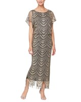 S.L. Fashions Crochet Long Blouson Dress thumbnail number 1