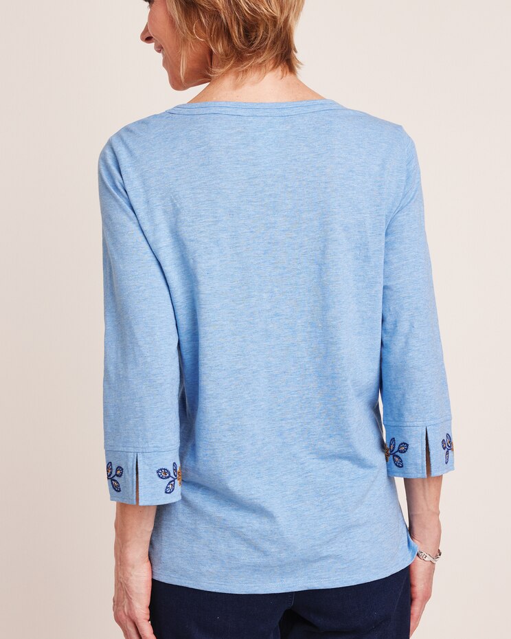 Alfred Dunner® Moody Blues Floral Embroidery Top image number 2