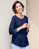 Pintuck Lace Tee thumbnail number 1