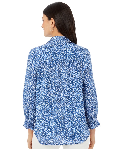 Foxcroft Caspian 3/4 Sleeve French Floral Blouse