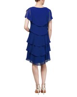 S.L. Fashions Pebble Georgette Caped Tiered Dress thumbnail number 3