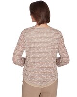 Alfred Dunner® Charm School Space Dye Textured Top With Necklace thumbnail number 2