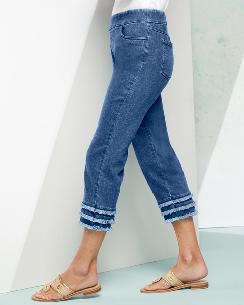 Slimtacular® Dream Jean Fringe Capri