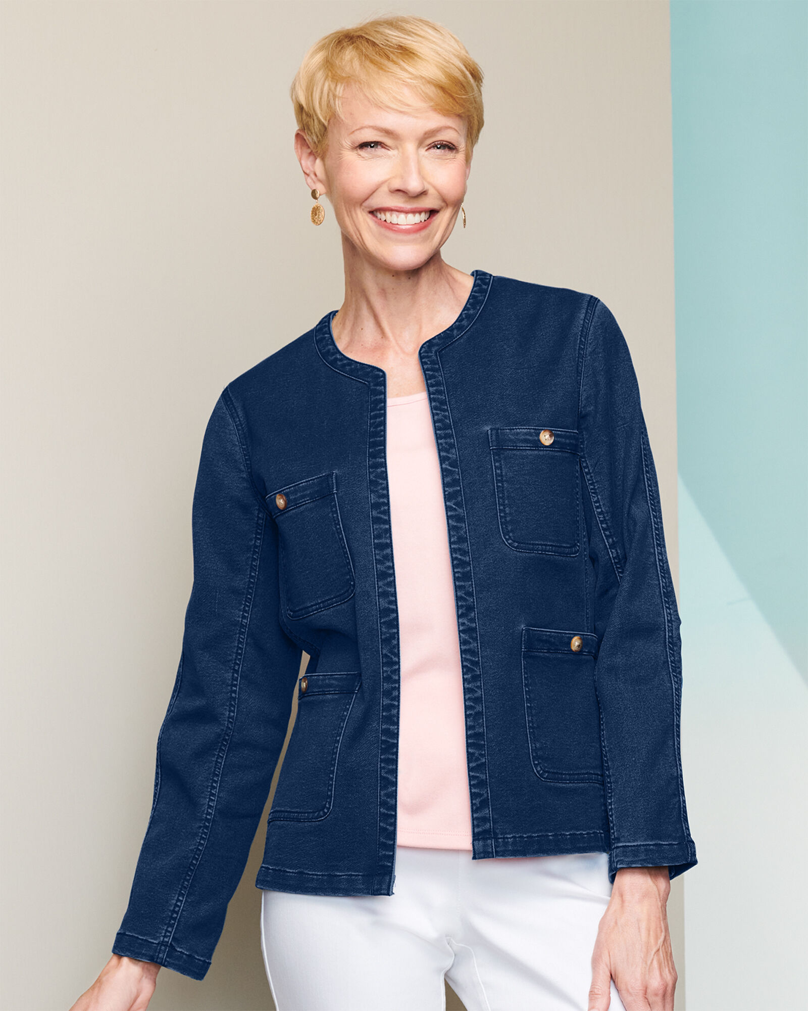 Denim soft jacket online