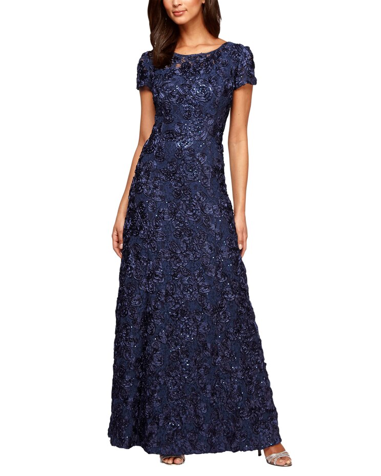 Long Rosette A-Line Gown  image number 1
