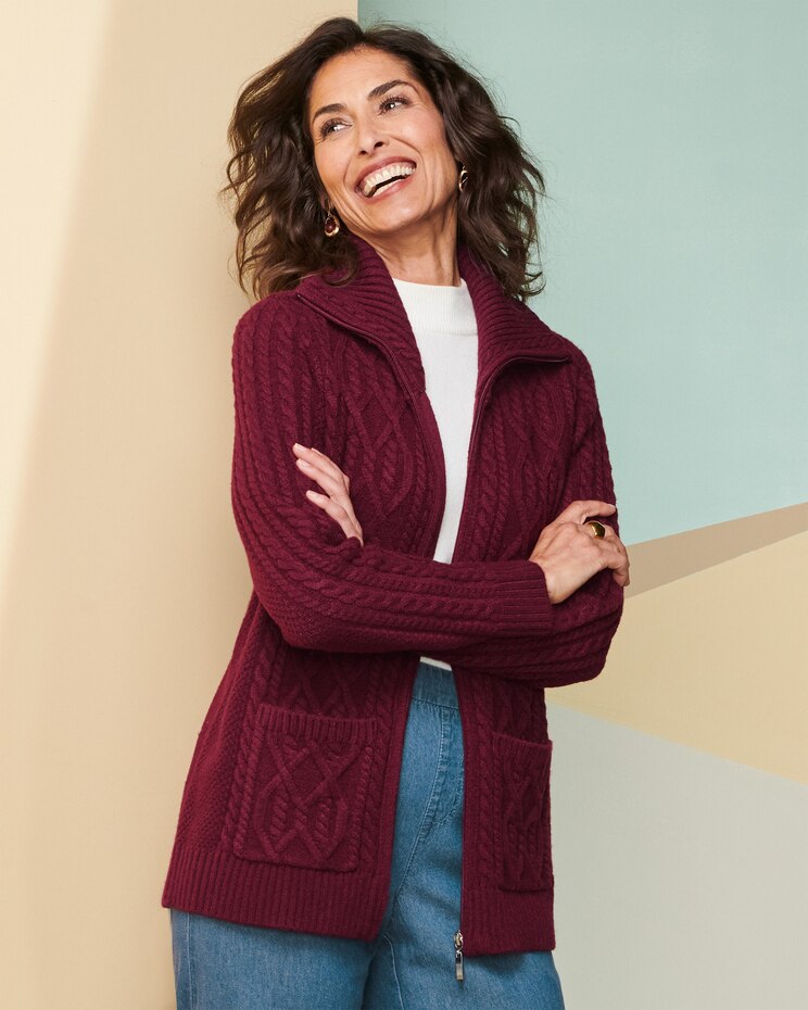 Cable Sweater Jacket image number 1
