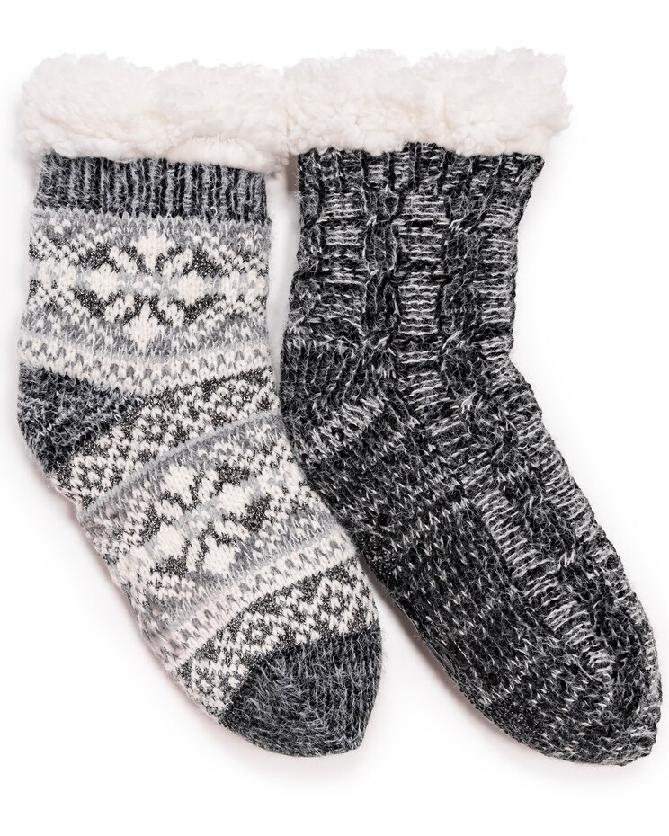 MUK LUKS® Women's Chenille Eyelash Mix Cabin Socks 2Pr Pack Socks image number 1