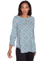 Ruby Rd® Wintery Glow Knit Tile Dewdrop Top thumbnail number 1