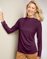 Silky Knit Draped Mock Neck thumbnail number 1