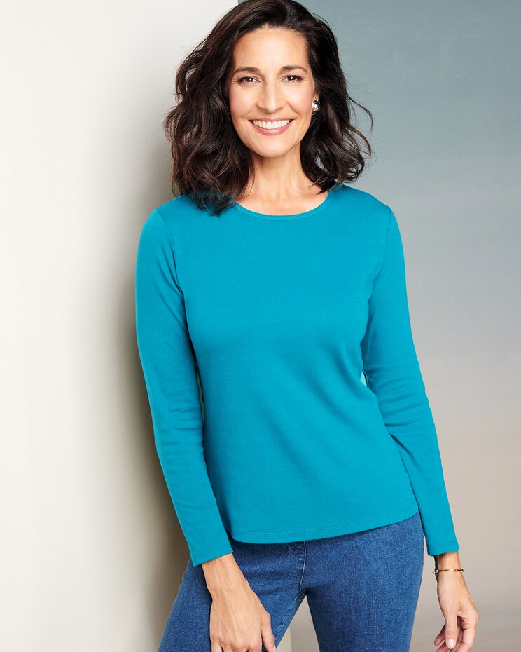 Essential Jewel Neck Long Sleeve Tee image number 1