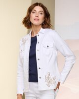 Soft Stretch Denim Embellished Jacket thumbnail number 1