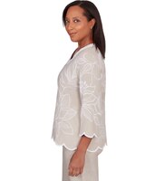 Alfred Dunner® Garden Party V-Neck Embroidered Floral Top thumbnail number 4