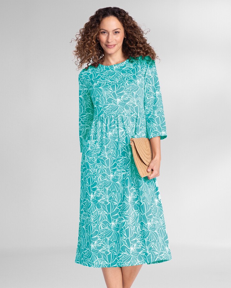 Boardwalk Knit Sketched-Floral Weekend Dress image number 1