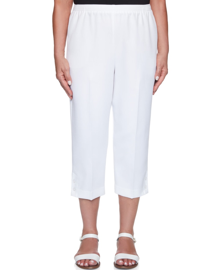 Alfred Dunner® Stretch Waist Accord Capri with Button Hem image number 1