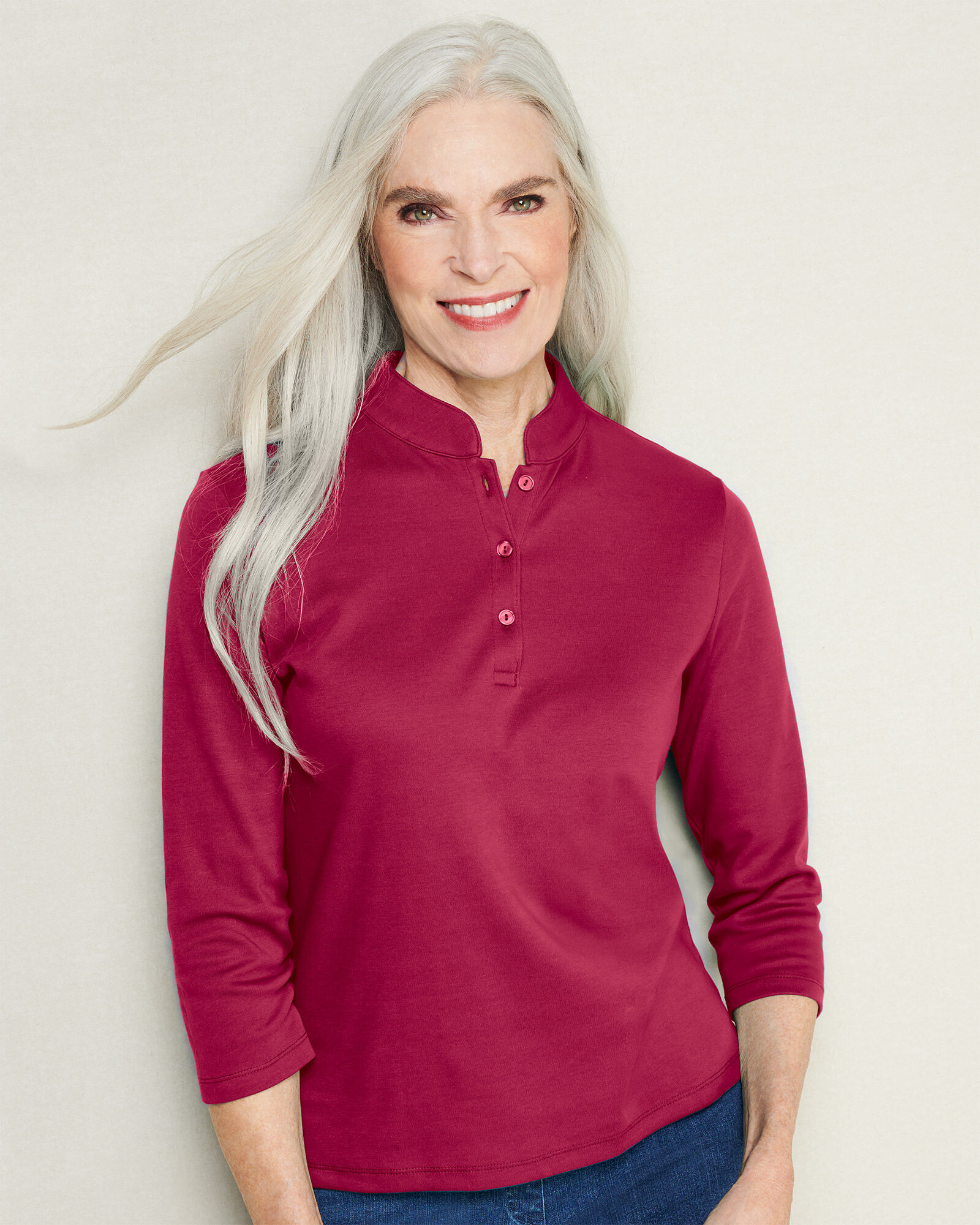 Henley shirt 3/4 on sale sleeve