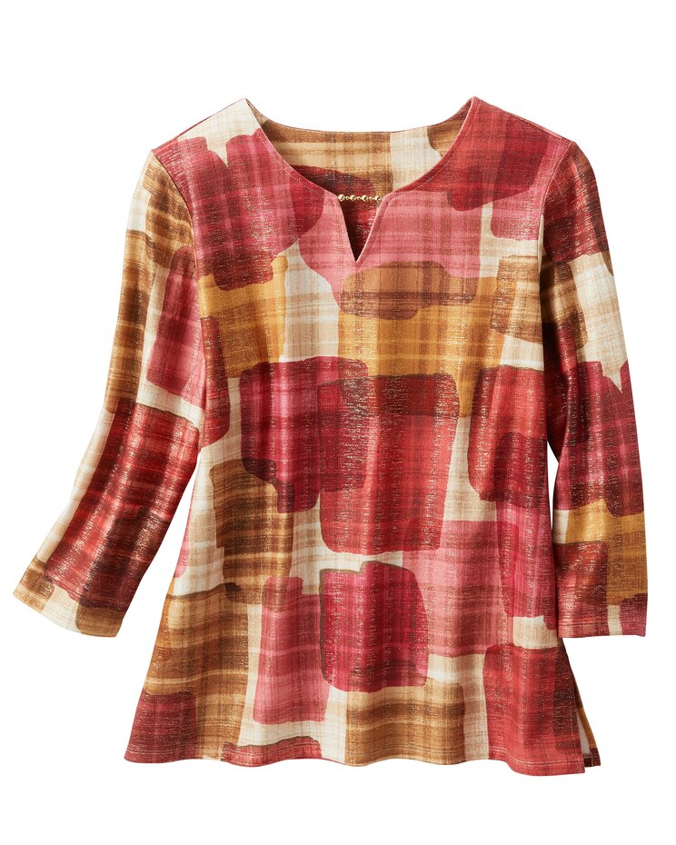 Alfred Dunner Textured Colorblock Tee image number 1
