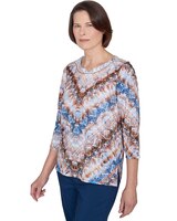 Alfred Dunner® Classics Python Chevron Crew Neck Top thumbnail number 3