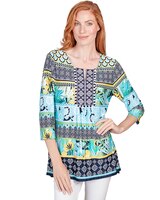 Ruby Rd® By The Sea Knit Mix Border Top thumbnail number 1