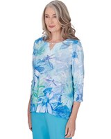 Alfred Dunner® Summer Breeze Floral Watercolor Top thumbnail number 3