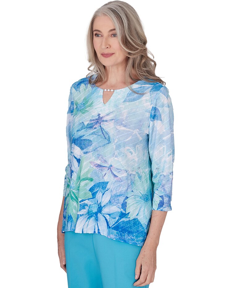 Alfred Dunner® Summer Breeze Floral Watercolor Top image number 3