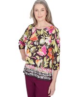 Alfred Dunner® Classics Bold Floral Geometric Border Top thumbnail number 3
