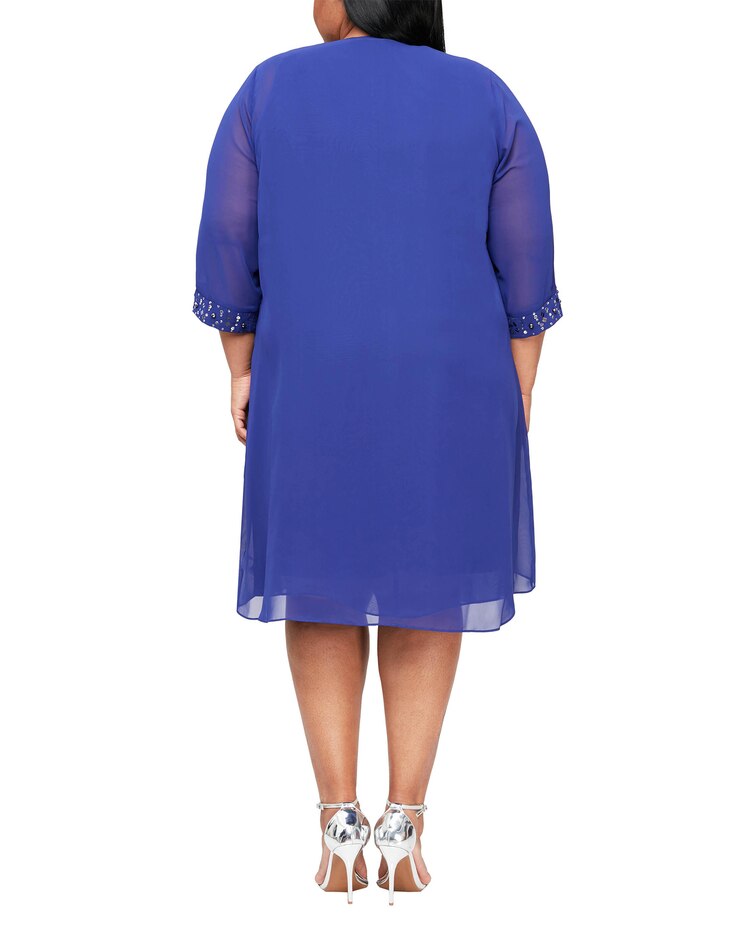 S.L. Fashions Embroidered Soutache Dress with Sheer Yoke image number 4