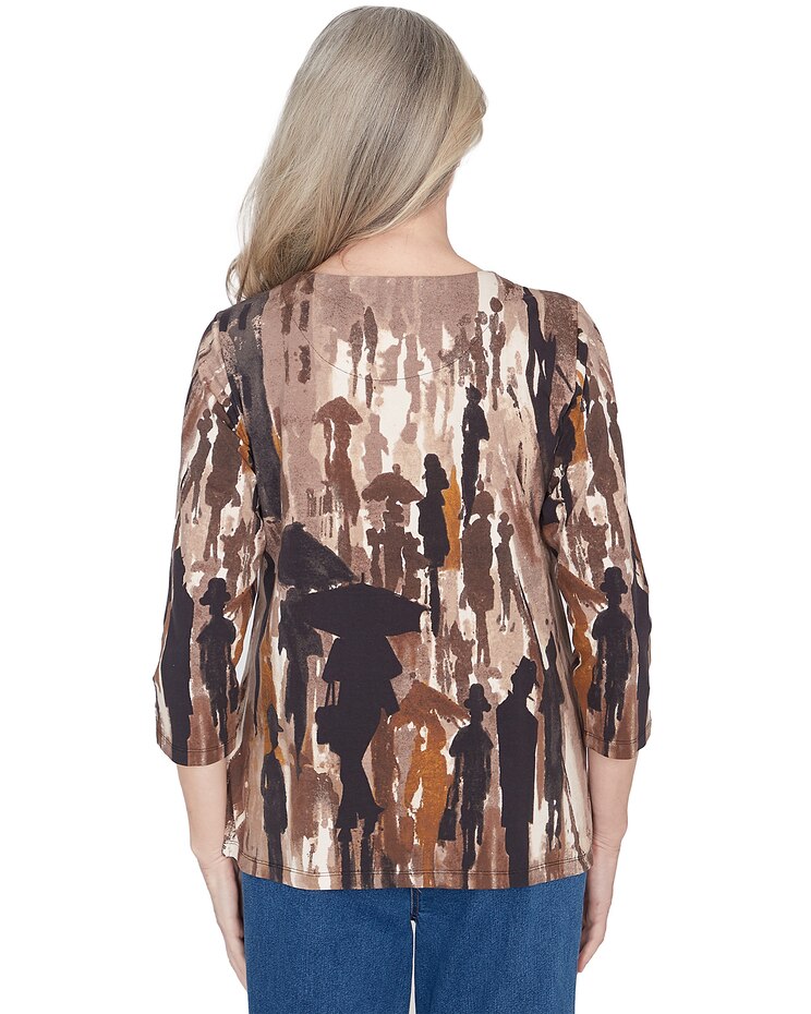 Alfred Dunner® Classics Conversational Crew Neck Top image number 2