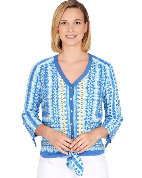 Ruby Rd® Pacific Muse Silk Fuji Ikat Print Shirt