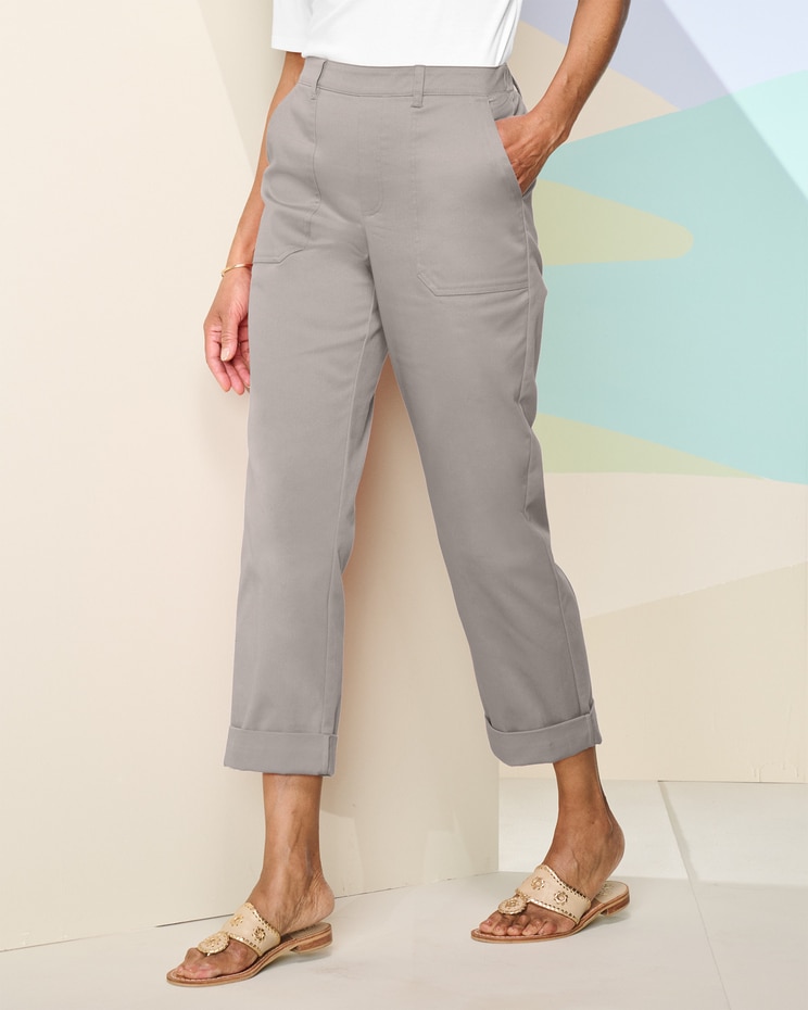 Comfort Stretch Cargo Crop Pants image number 1