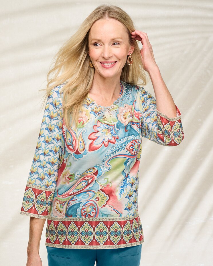 Alfred Dunner Paisley Medallion Tee image number 1