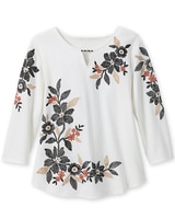 Embroidered Floral Tee by Alfred Dunner thumbnail number 2