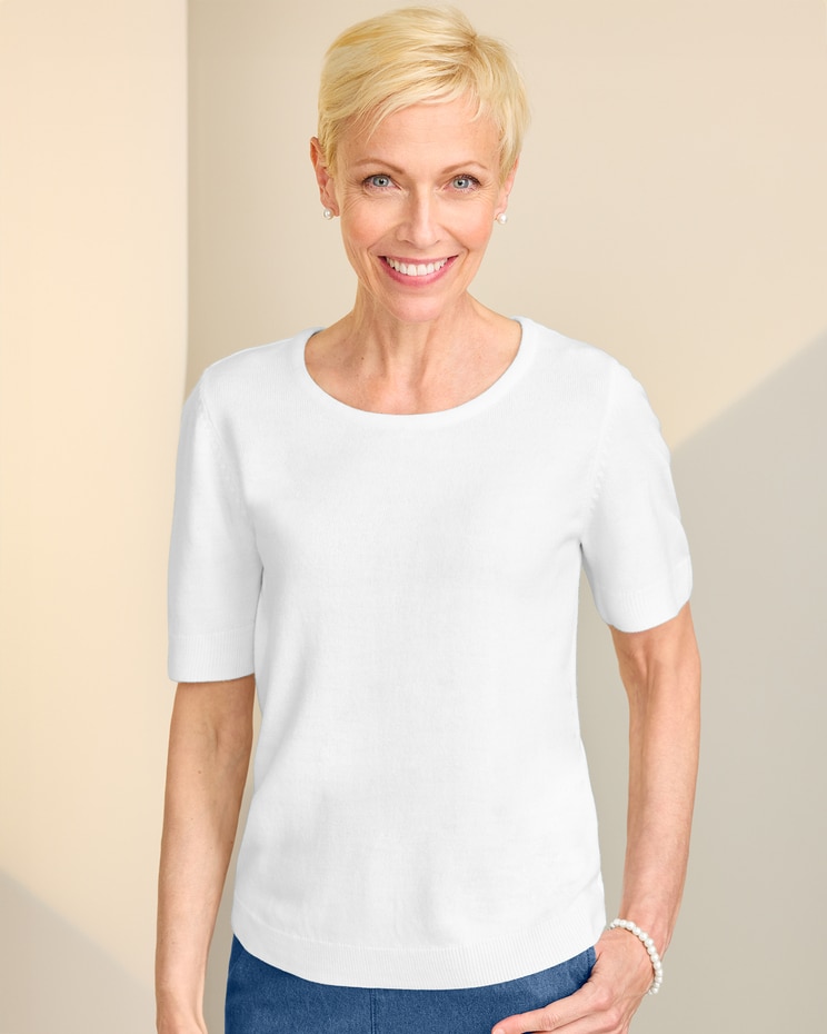 Soft Spun™ Short-Sleeve Jewel Sweater image number 1