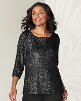 Alex Evenings Stunning Sequin Tunic Top thumbnail number 1