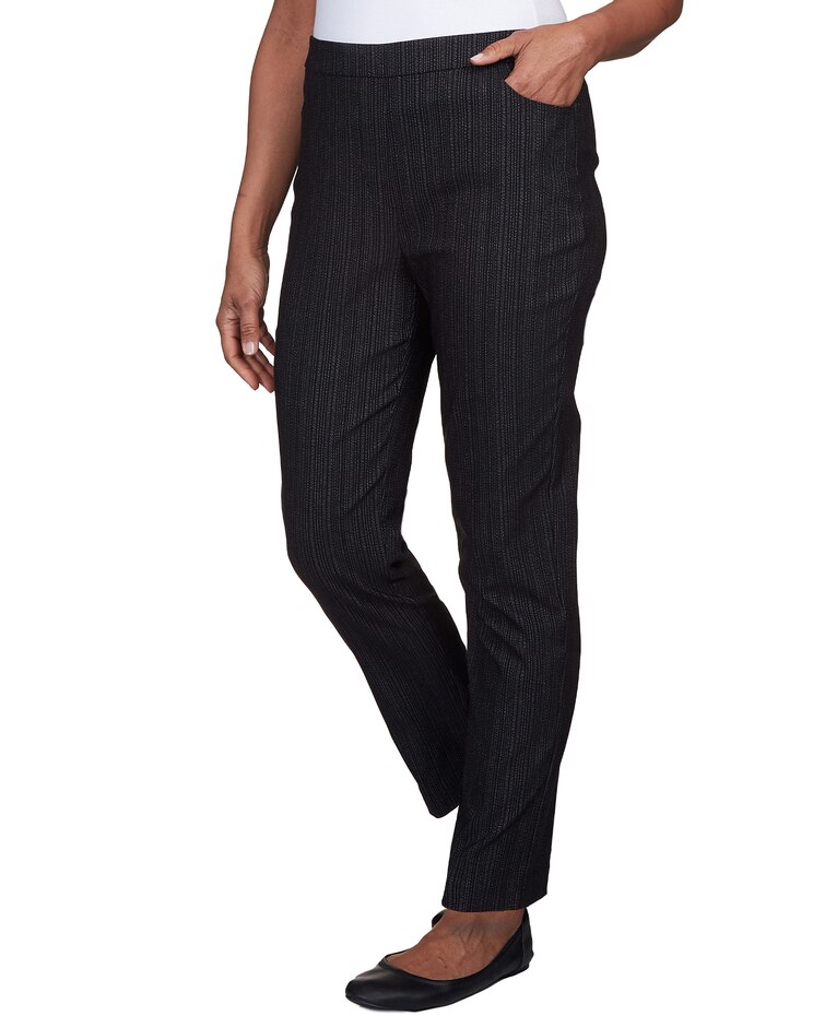 Alfred Dunner® World Traveler Slim Fit Pinstripe Short Length Pant image number 2
